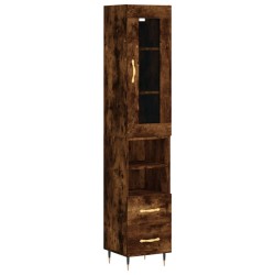 vidaXL Highboard Räuchereiche 34,5x34x180 cm Holzwerkstoff