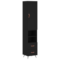 vidaXL Highboard Schwarz 34,5x34x180 cm Holzwerkstoff