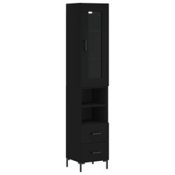 vidaXL Highboard Schwarz 34,5x34x180 cm Holzwerkstoff