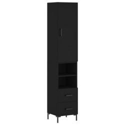 vidaXL Highboard Schwarz 34,5x34x180 cm Holzwerkstoff