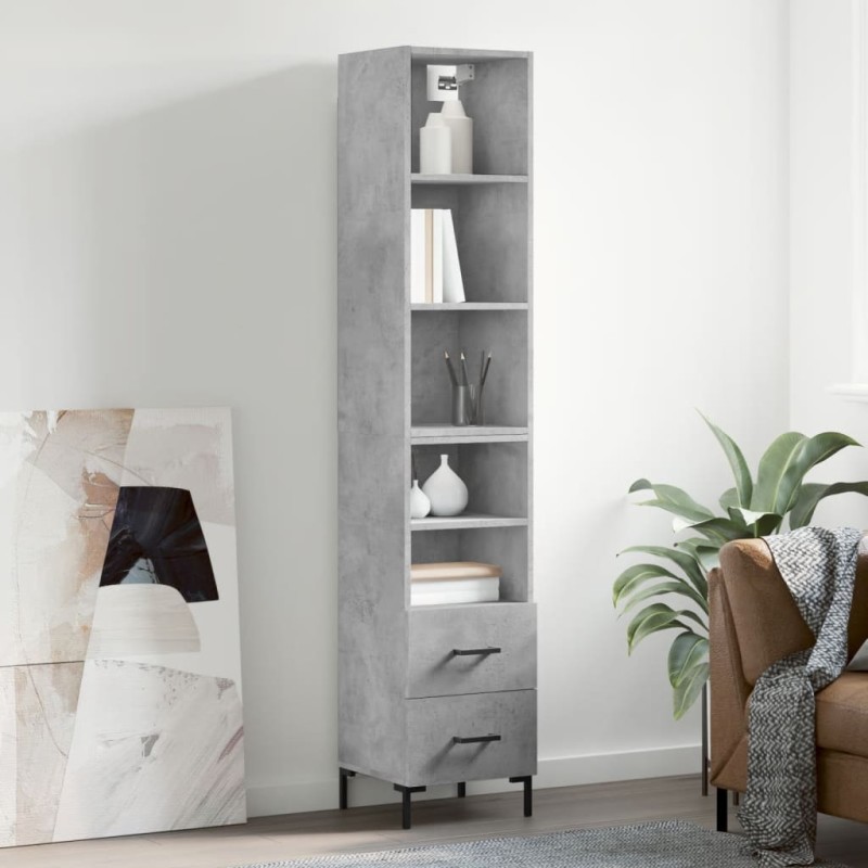 vidaXL Highboard Betongrau 34,5x34x180 cm Holzwerkstoff vidaXL Highboard Betongrau 34,5x34x180 cm Holzwerkstoff