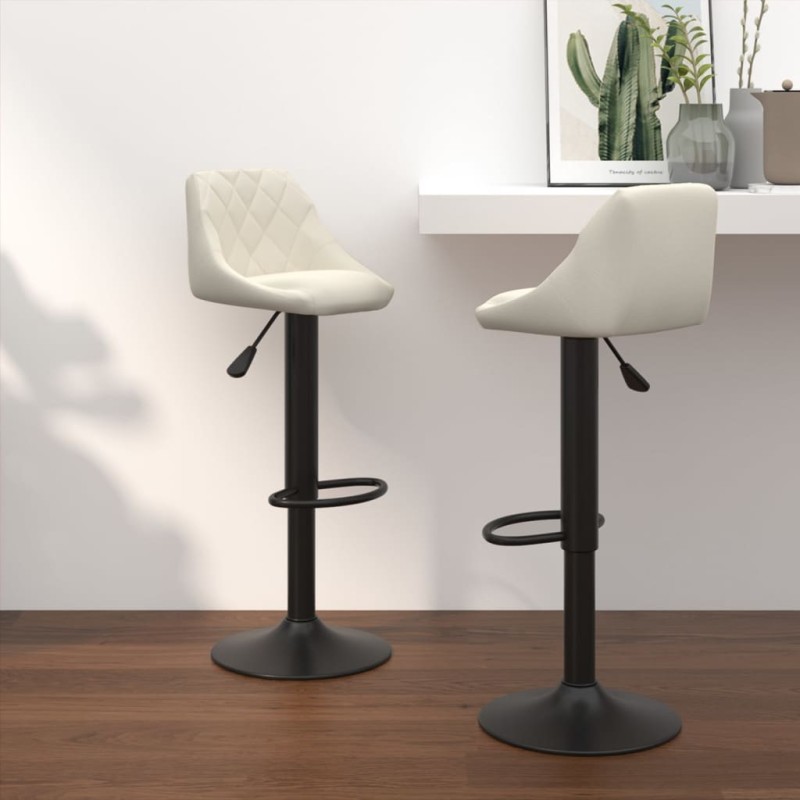 vidaXL Barhocker 2 Stk. Creme Samt vidaXL Barhocker 2 Stk. Creme Samt