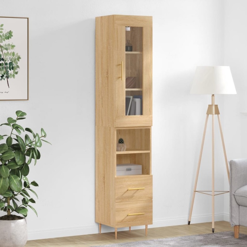 vidaXL Highboard Sonoma-Eiche 34,5x34x180 cm Holzwerkstoff vidaXL Highboard Sonoma-Eiche 34,5x34x180 cm Holzwerkstoff