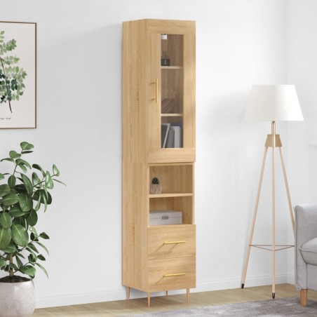 vidaXL Highboard Sonoma-Eiche 34,5x34x180 cm Holzwerkstoff