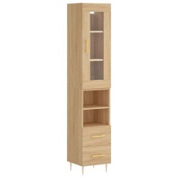 vidaXL Highboard Sonoma-Eiche 34,5x34x180 cm Holzwerkstoff