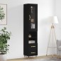 vidaXL Highboard Schwarz 34,5x34x180 cm Holzwerkstoff vidaXL Highboard Schwarz 34,5x34x180 cm Holzwerkstoff