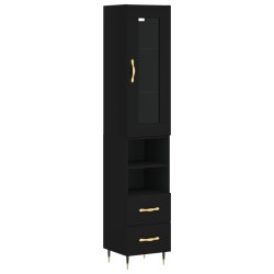 vidaXL Highboard Schwarz 34,5x34x180 cm Holzwerkstoff