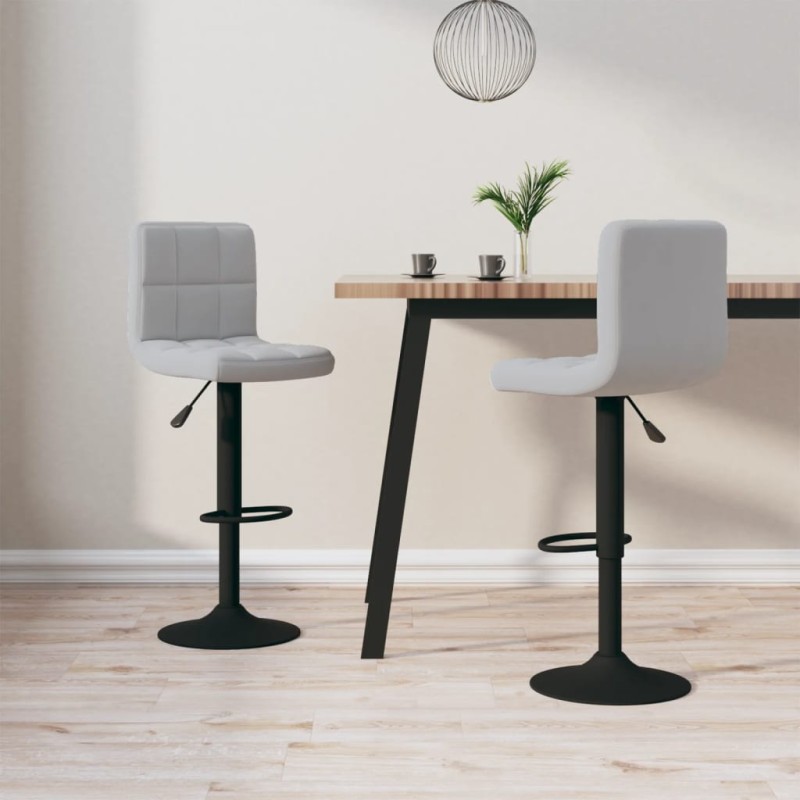 vidaXL Barhocker 2 Stk. Hellgrau Samt vidaXL Barhocker 2 Stk. Hellgrau Samt