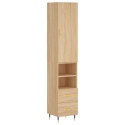 vidaXL Highboard Sonoma-Eiche 34,5x34x180 cm Holzwerkstoff