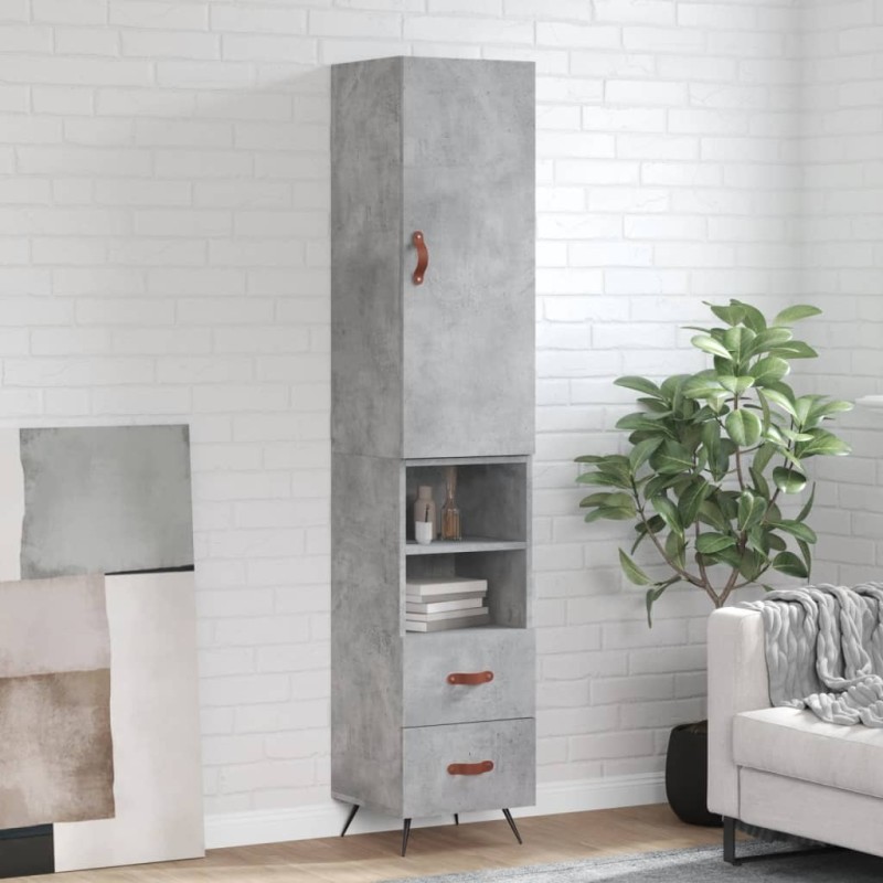 vidaXL Highboard Betongrau 34,5x34x180 cm Holzwerkstoff vidaXL Highboard Betongrau 34,5x34x180 cm Holzwerkstoff