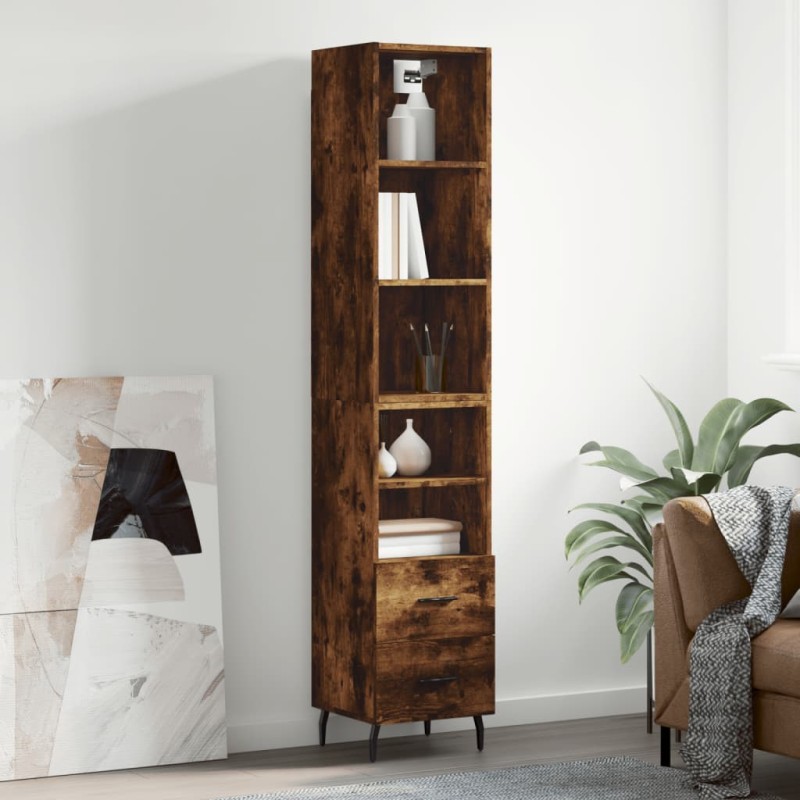 vidaXL Highboard Räuchereiche 34,5x34x180 cm Holzwerkstoff vidaXL Highboard Räuchereiche 34,5x34x180 cm Holzwerkstoff