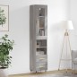 vidaXL Highboard Grau Sonoma 34,5x34x180 cm Holzwerkstoff vidaXL Highboard Grau Sonoma 34,5x34x180 cm Holzwerkstoff