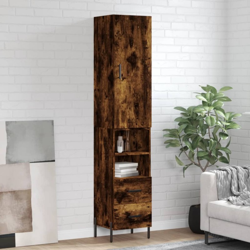 vidaXL Highboard Räuchereiche 34,5x34x180 cm Holzwerkstoff vidaXL Highboard Räuchereiche 34,5x34x180 cm Holzwerkstoff