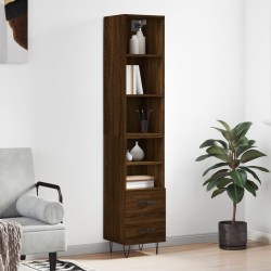 vidaXL Highboard Braun Eichen-Optik 34,5x34x180 cm Holzwerkstoff