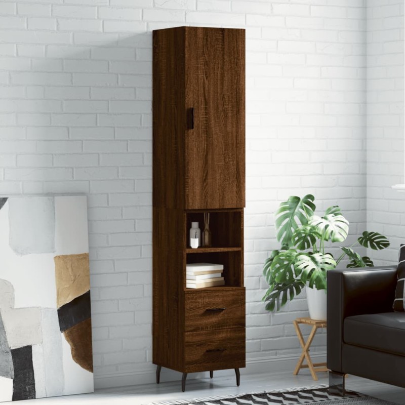 vidaXL Highboard Braun Eichen-Optik 34,5x34x180 cm Holzwerkstoff vidaXL Highboard Braun Eichen-Optik 34,5x34x180 cm Holzwerkstoff
