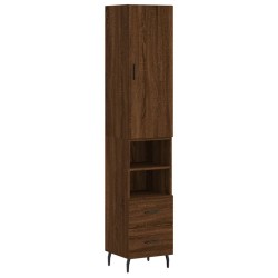 vidaXL Highboard Braun Eichen-Optik 34,5x34x180 cm Holzwerkstoff