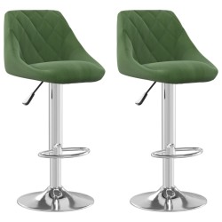 vidaXL Barhocker 2 Stk. Dunkelgrün Samt