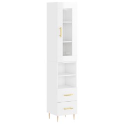 vidaXL Highboard Hochglanz-Weiß 34,5x34x180 cm Holzwerkstoff