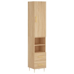 vidaXL Highboard Sonoma-Eiche 34,5x34x180 cm Holzwerkstoff