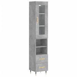 vidaXL Highboard Betongrau 34,5x34x180 cm Holzwerkstoff