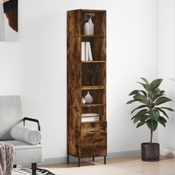 vidaXL Highboard Räuchereiche 34,5x34x180 cm Holzwerkstoff