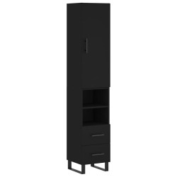 vidaXL Highboard Schwarz 34,5x34x180 cm Holzwerkstoff