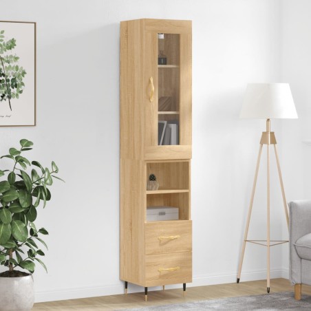 vidaXL Highboard Sonoma-Eiche 34,5x34x180 cm Holzwerkstoff