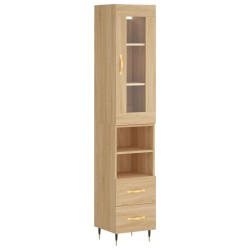 vidaXL Highboard Sonoma-Eiche 34,5x34x180 cm Holzwerkstoff