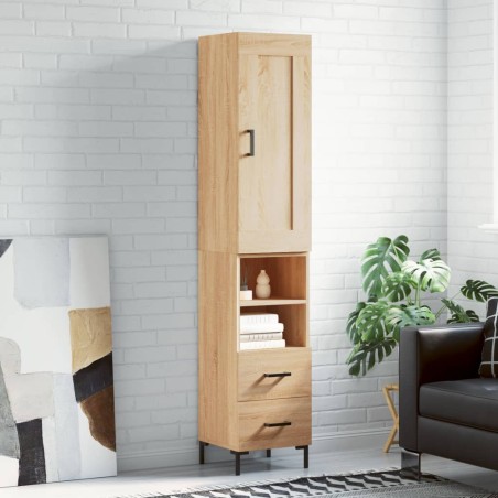 vidaXL Highboard Sonoma-Eiche 34,5x34x180 cm Holzwerkstoff