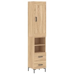 vidaXL Highboard Sonoma-Eiche 34,5x34x180 cm Holzwerkstoff