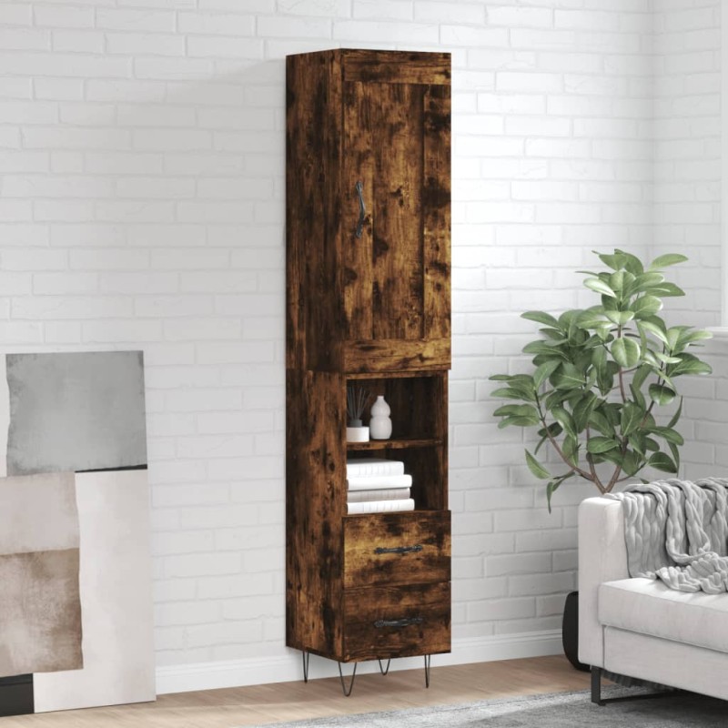 vidaXL Highboard Räuchereiche 34,5x34x180 cm Holzwerkstoff vidaXL Highboard Räuchereiche 34,5x34x180 cm Holzwerkstoff