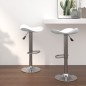 Barhocker 2 Stk. Weiß Verchromter Stahl und Kunstleder Barhocker 2 Stk. Weiß Verchromter Stahl und Kunstleder