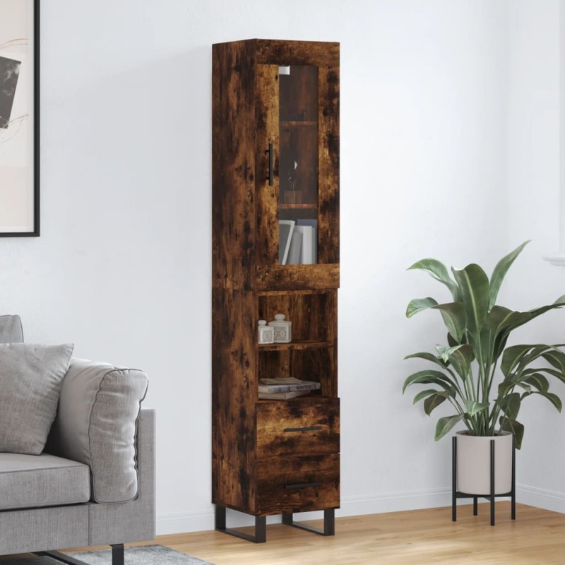 vidaXL Highboard Räuchereiche 34,5x34x180 cm Holzwerkstoff vidaXL Highboard Räuchereiche 34,5x34x180 cm Holzwerkstoff