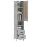 vidaXL Highboard Betongrau 34,5x34x180 cm Holzwerkstoff vidaXL Highboard Betongrau 34,5x34x180 cm Holzwerkstoff
