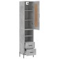 vidaXL Highboard Betongrau 34,5x34x180 cm Holzwerkstoff vidaXL Highboard Betongrau 34,5x34x180 cm Holzwerkstoff