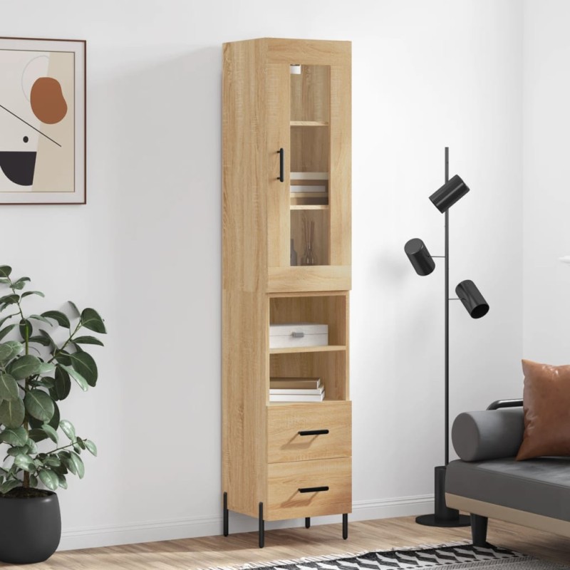 vidaXL Highboard Sonoma-Eiche 34,5x34x180 cm Holzwerkstoff vidaXL Highboard Sonoma-Eiche 34,5x34x180 cm Holzwerkstoff