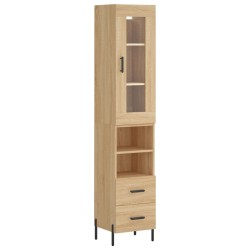 vidaXL Highboard Sonoma-Eiche 34,5x34x180 cm Holzwerkstoff