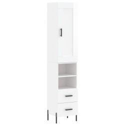 vidaXL Highboard Hochglanz-Weiß 34,5x34x180 cm Holzwerkstoff