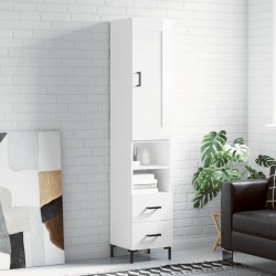 vidaXL Highboard Hochglanz-Weiß 34,5x34x180 cm Holzwerkstoff