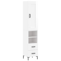 vidaXL Highboard Hochglanz-Weiß 34,5x34x180 cm Holzwerkstoff