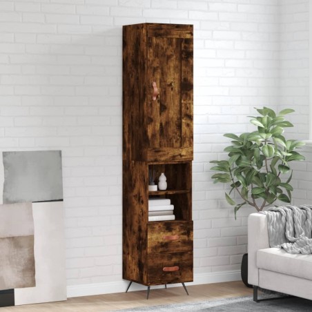 vidaXL Highboard Räuchereiche 34,5x34x180 cm Holzwerkstoff