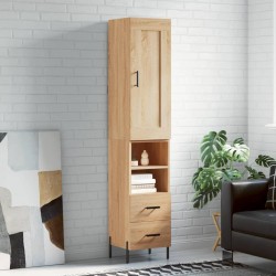 vidaXL Highboard Sonoma-Eiche 34,5x34x180 cm Holzwerkstoff