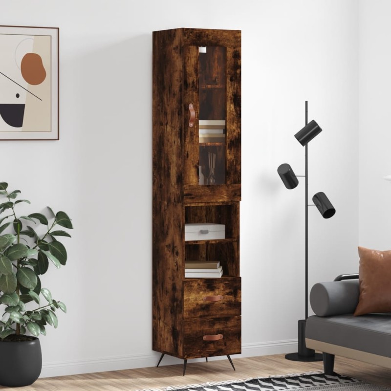 vidaXL Highboard Räuchereiche 34,5x34x180 cm Holzwerkstoff vidaXL Highboard Räuchereiche 34,5x34x180 cm Holzwerkstoff