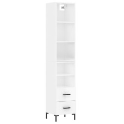 vidaXL Highboard Hochglanz-Weiß 34,5x34x180 cm Holzwerkstoff