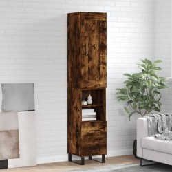vidaXL Highboard Räuchereiche 34,5x34x180 cm Holzwerkstoff