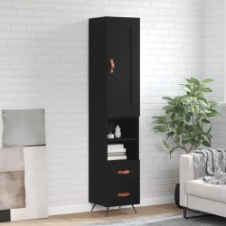 vidaXL Highboard Schwarz 34,5x34x180 cm Holzwerkstoff