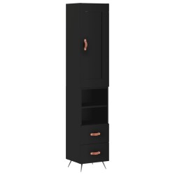 vidaXL Highboard Schwarz 34,5x34x180 cm Holzwerkstoff