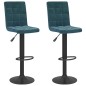 Barhocker 2 Stk. Blau Samt Barhocker 2 Stk. Blau Samt
