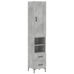 vidaXL Highboard Betongrau 34,5x34x180 cm Holzwerkstoff