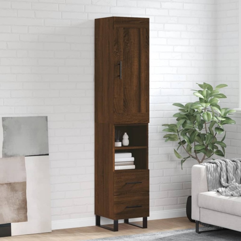 vidaXL Highboard Braun Eichen-Optik 34,5x34x180 cm Holzwerkstoff vidaXL Highboard Braun Eichen-Optik 34,5x34x180 cm Holzwerkstoff